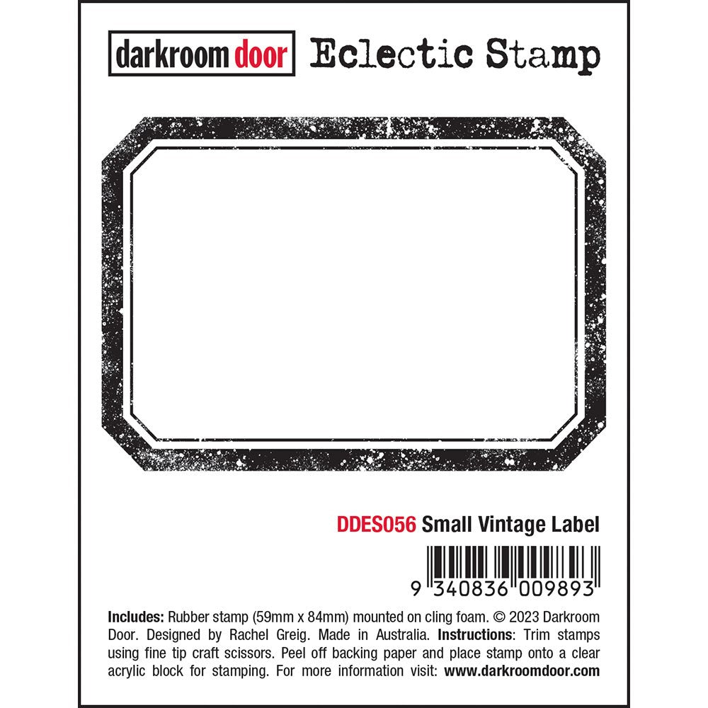 Darkroom Door Small Vintage Label Eclectic Cling Stamp ddes056