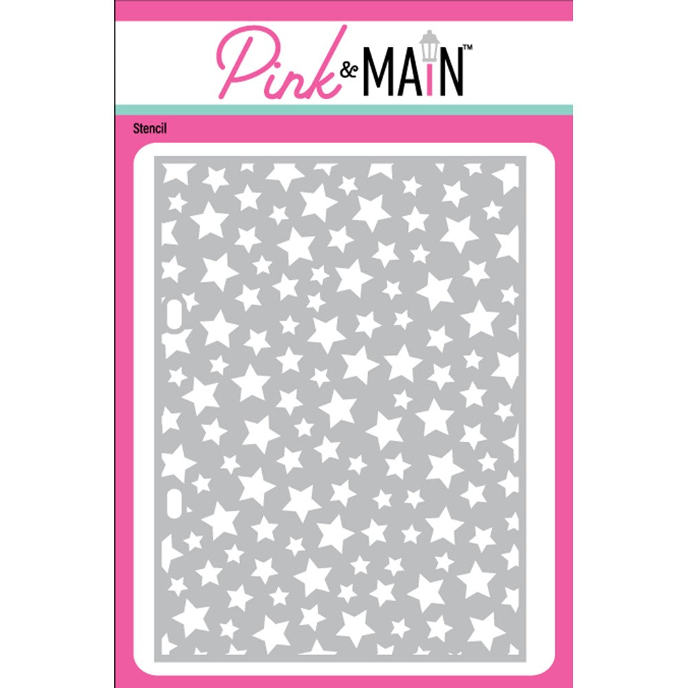 Pink and Main Scattered Stars Stencil PMS103
