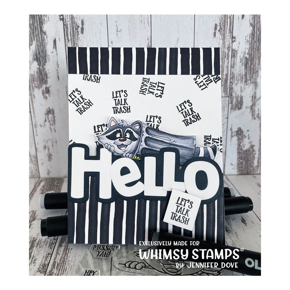 Whimsy Stamps Coon Talk Clear Stamps DP1110 Hello