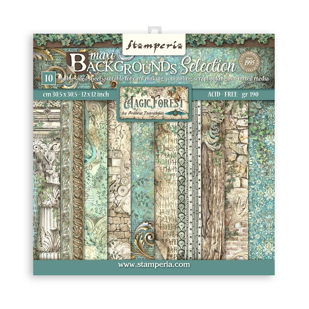Stamperia Magic Forest 12x12 Maxi Background Paper Pad sbbl131