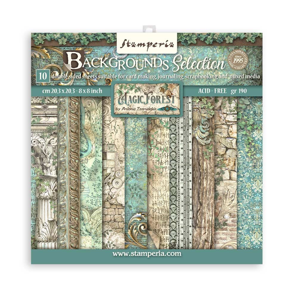 Stamperia Magic Forest 8x8 Backgrounds Selection Paper Pad sbbs79