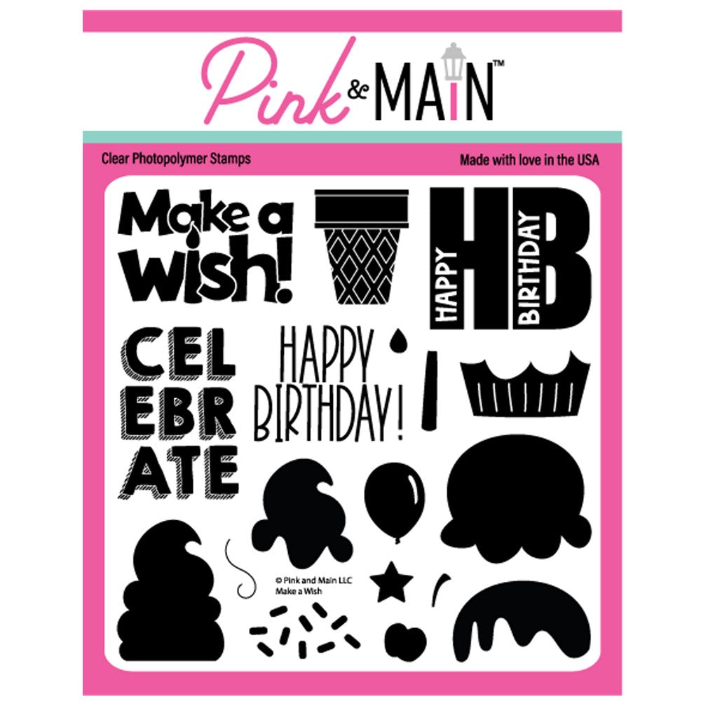 Pink and Main Make a Wish Clear Stamps PM0553