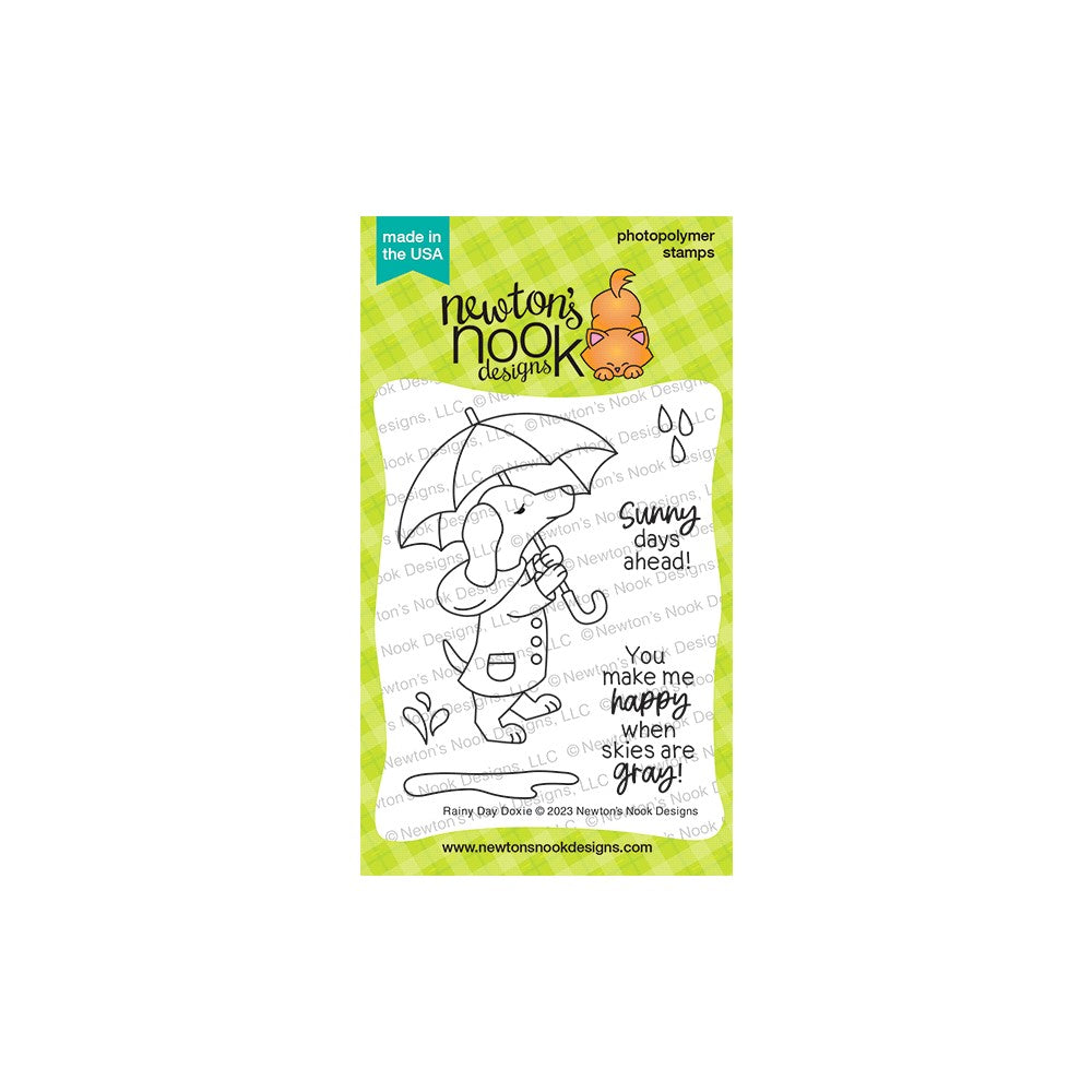 Newton's Nook Designs Newton's Rainy Day Doxie Clear Stamps NN2303S02