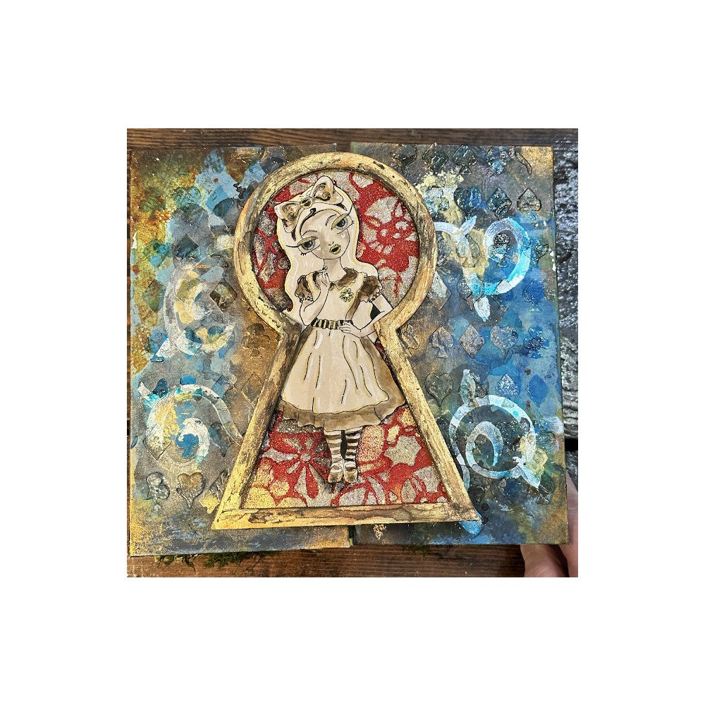 Paper Artsy Eclectica3 Nicci Battilana Cling Stamps enb16 keyhole