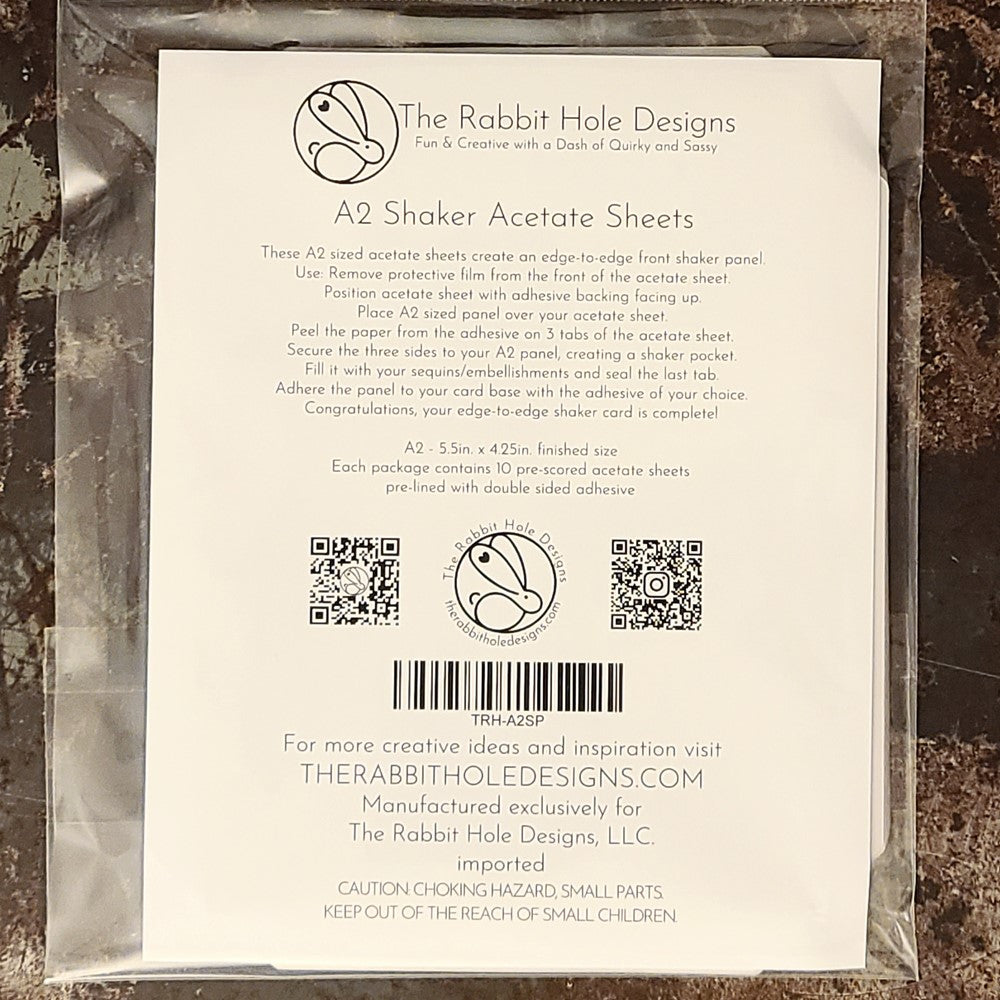 The Rabbit Hole Designs A2 Shaker Acetate Sheets 10 Pack TRH-A2SP