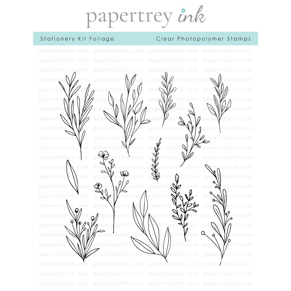 Papertrey Ink Elegant Notes Stationary Kit PTIK-0001 foliage