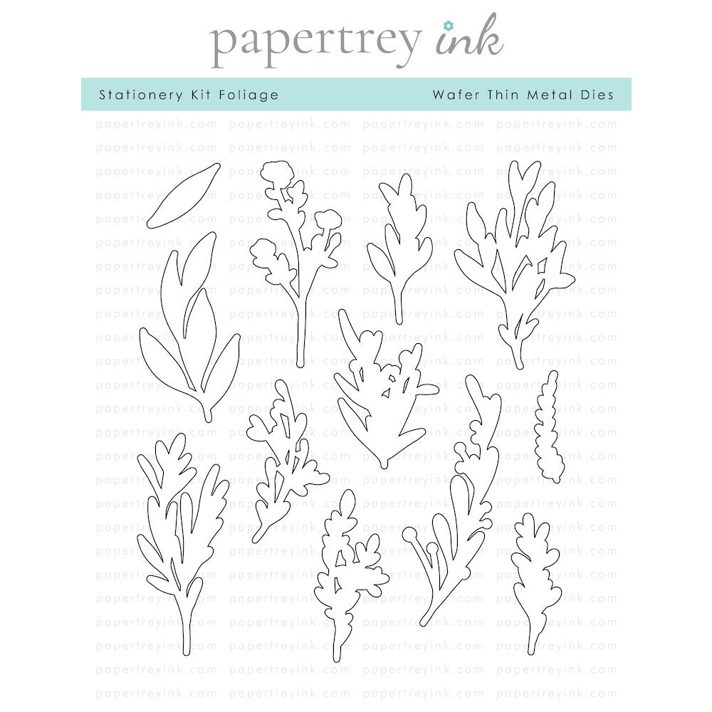Papertrey Ink Elegant Notes Stationary Kit PTIK-0001 foliage outline