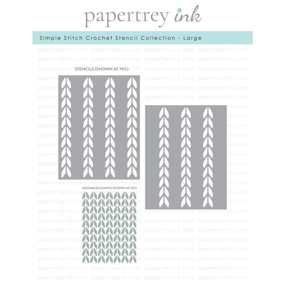 Papertrey Ink Simple Stitch Crochet Large Stencils STENCIL-0043