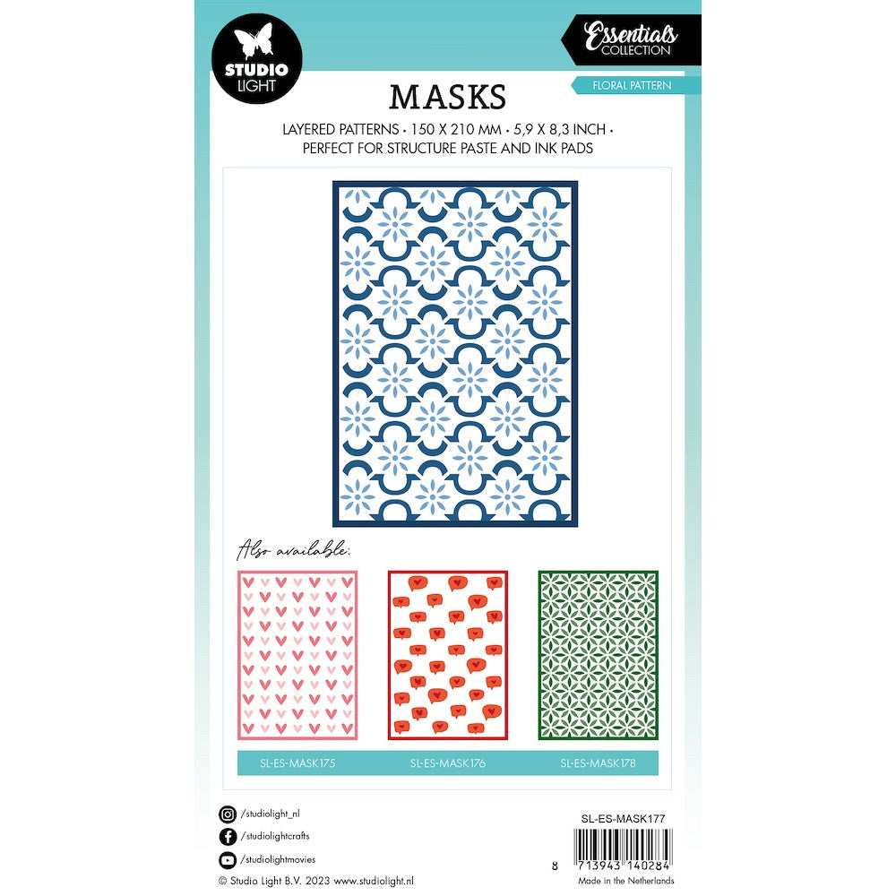 Studio Light Floral Pattern Essentials Mask slesmask177 pattern