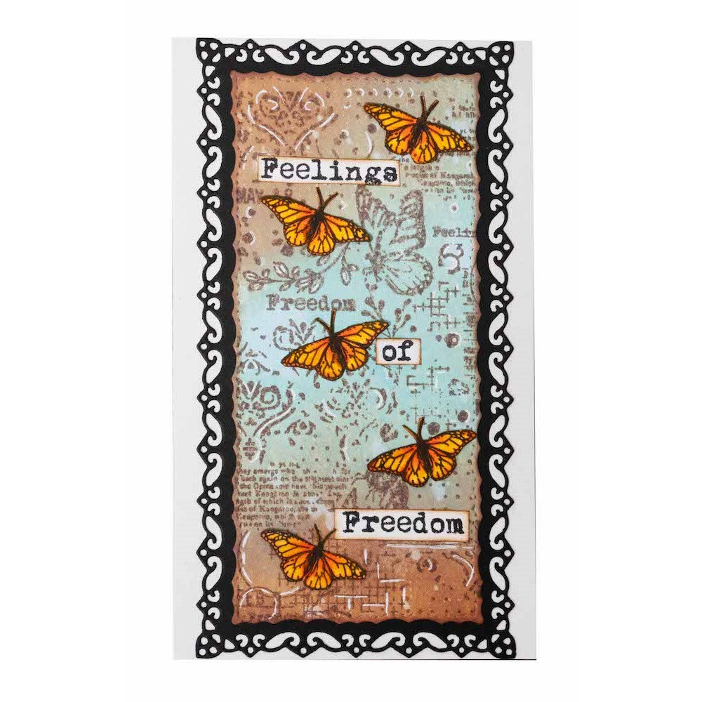 Studio Light Freedom Background Clear Stamp Feelings of Freedom jmafofstamp422 butterflies