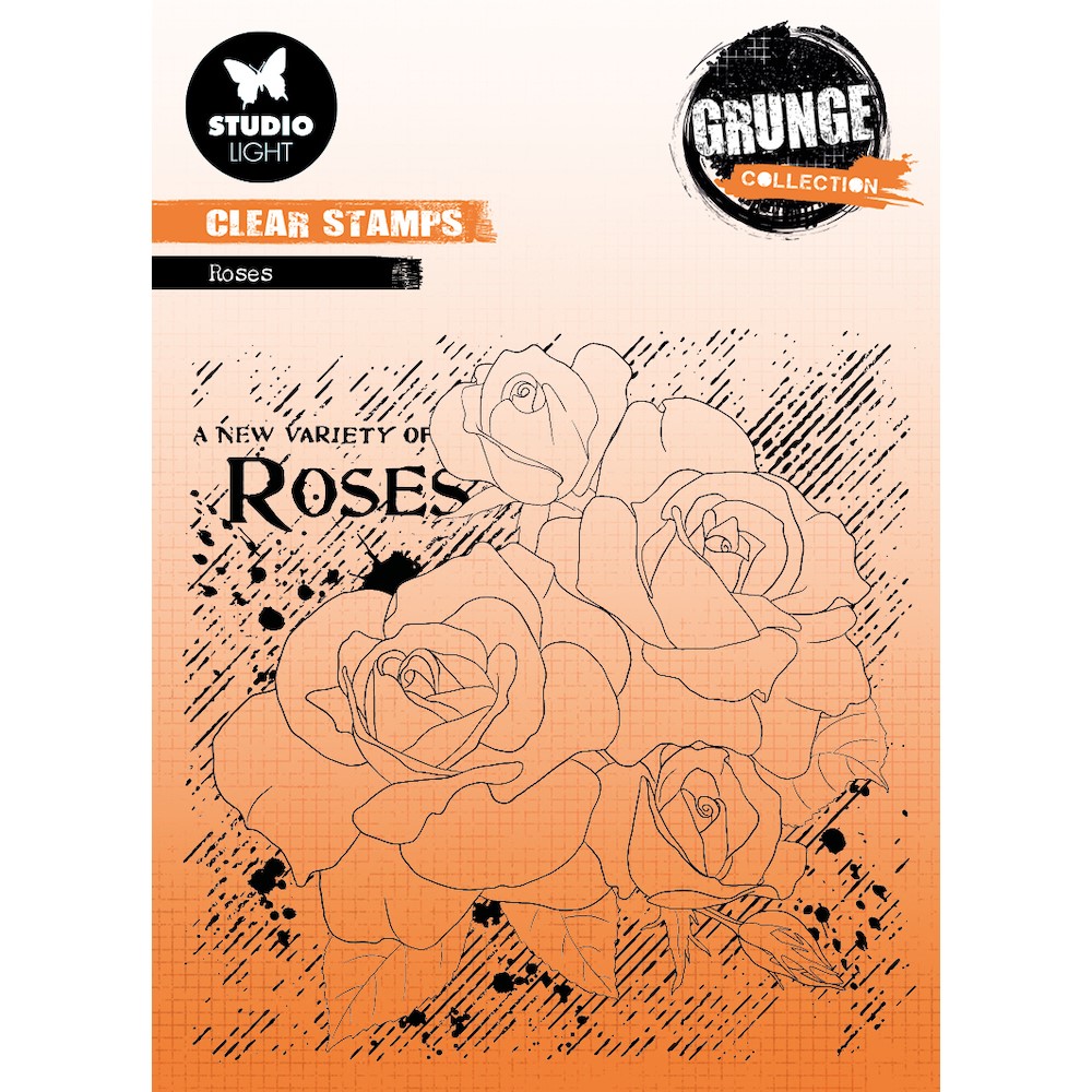 Studio Light Roses Clear Stamp Grunge Collection slgrstamp401
