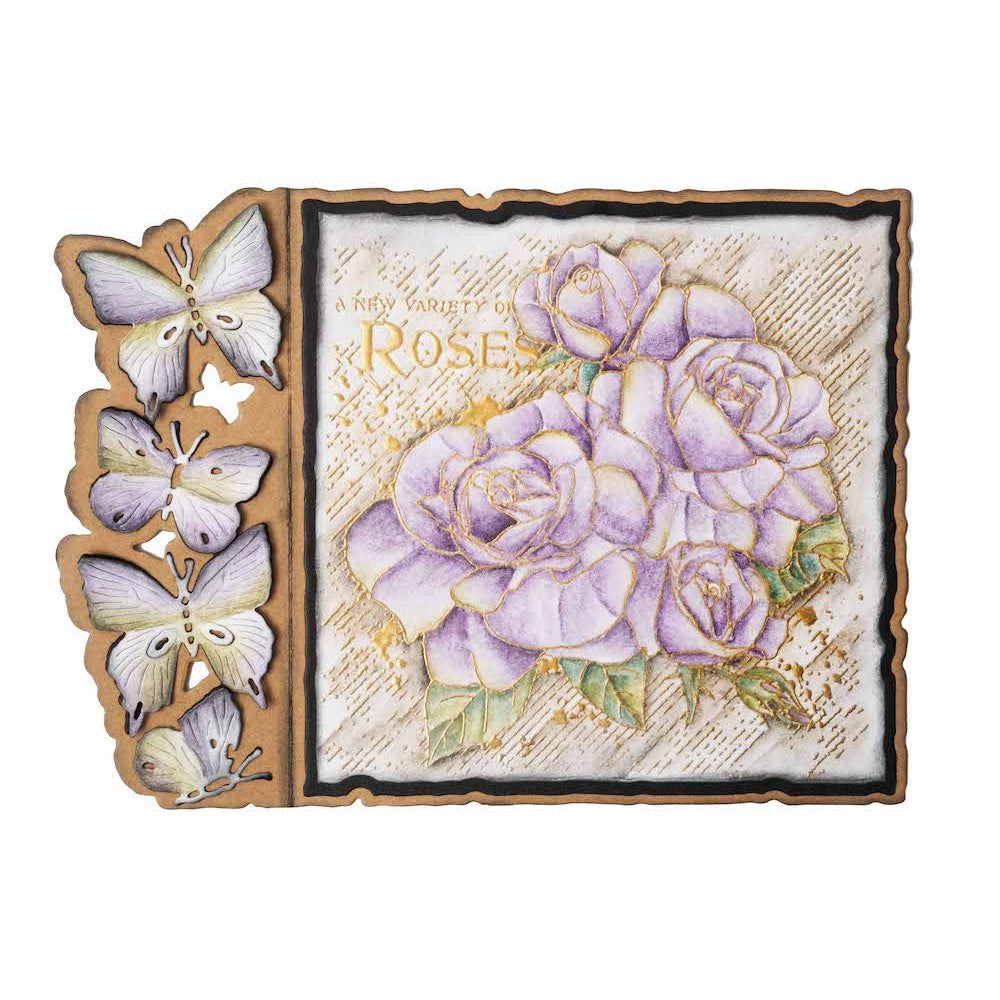 Studio Light Roses Clear Stamp Grunge Collection slgrstamp401 butterflies