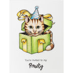 Studio Light Cat in a box Essentials Clear Stamp blesstamp408 pawty