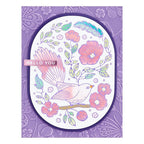 STN-049 Spellbinders Stylish Oval Floral Bird Layering Stencils hello you