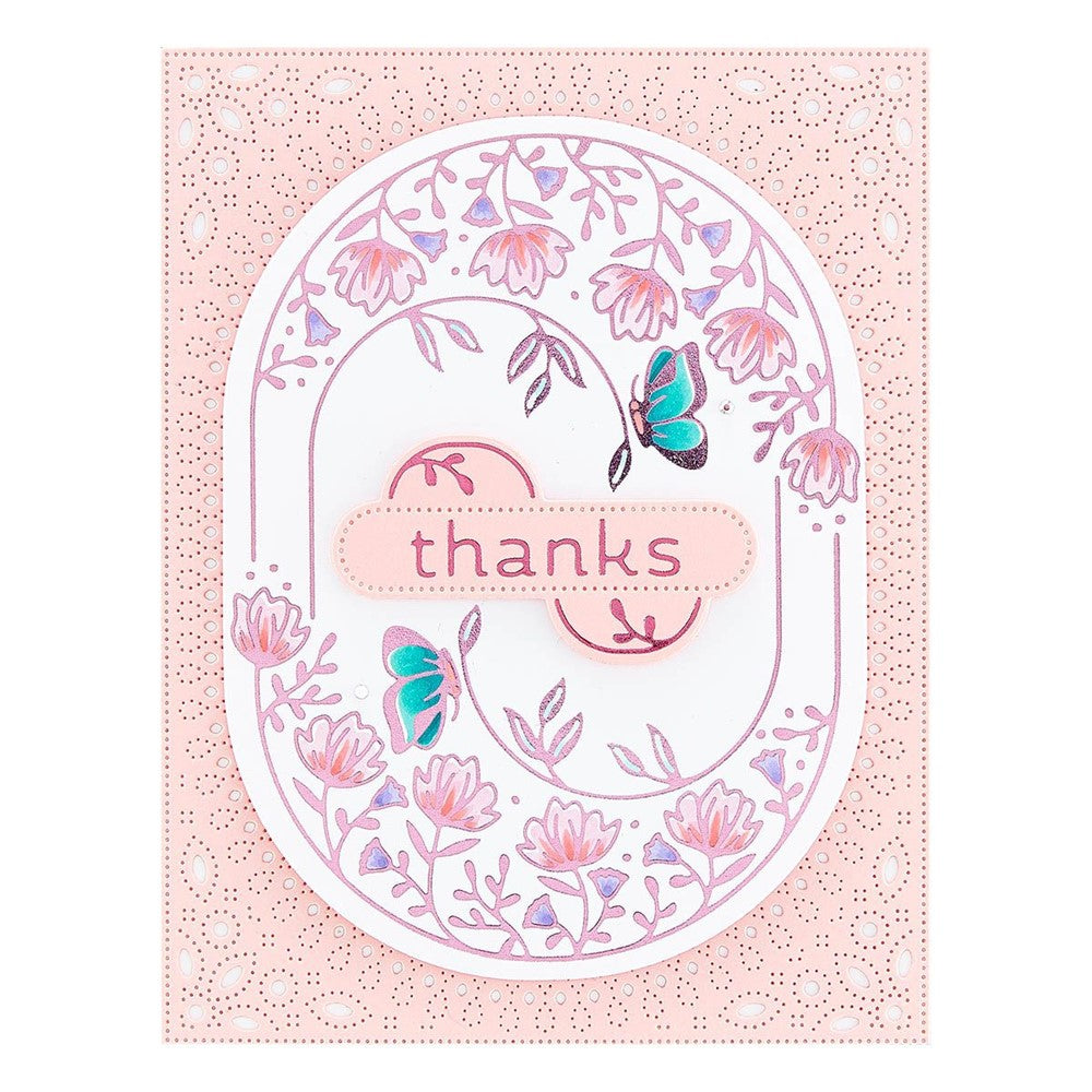 GLP-373 Spellbinders Stylish Ovals Thanks Glimmer Hot Foil Plate and Die Set frame