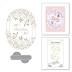 GLP-373 Spellbinders Stylish Ovals Thanks Glimmer Hot Foil Plate and Die Set example and detail