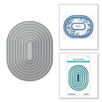 S5-562 Spellbinders Essential Stylish Ovals Etched Dies detail and example