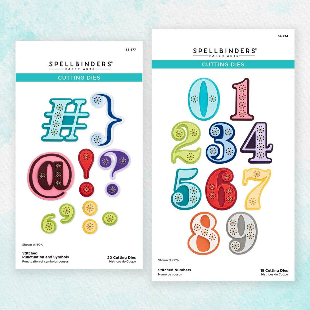 BD-0738 Spellbinders Stitched Numbers and More Set