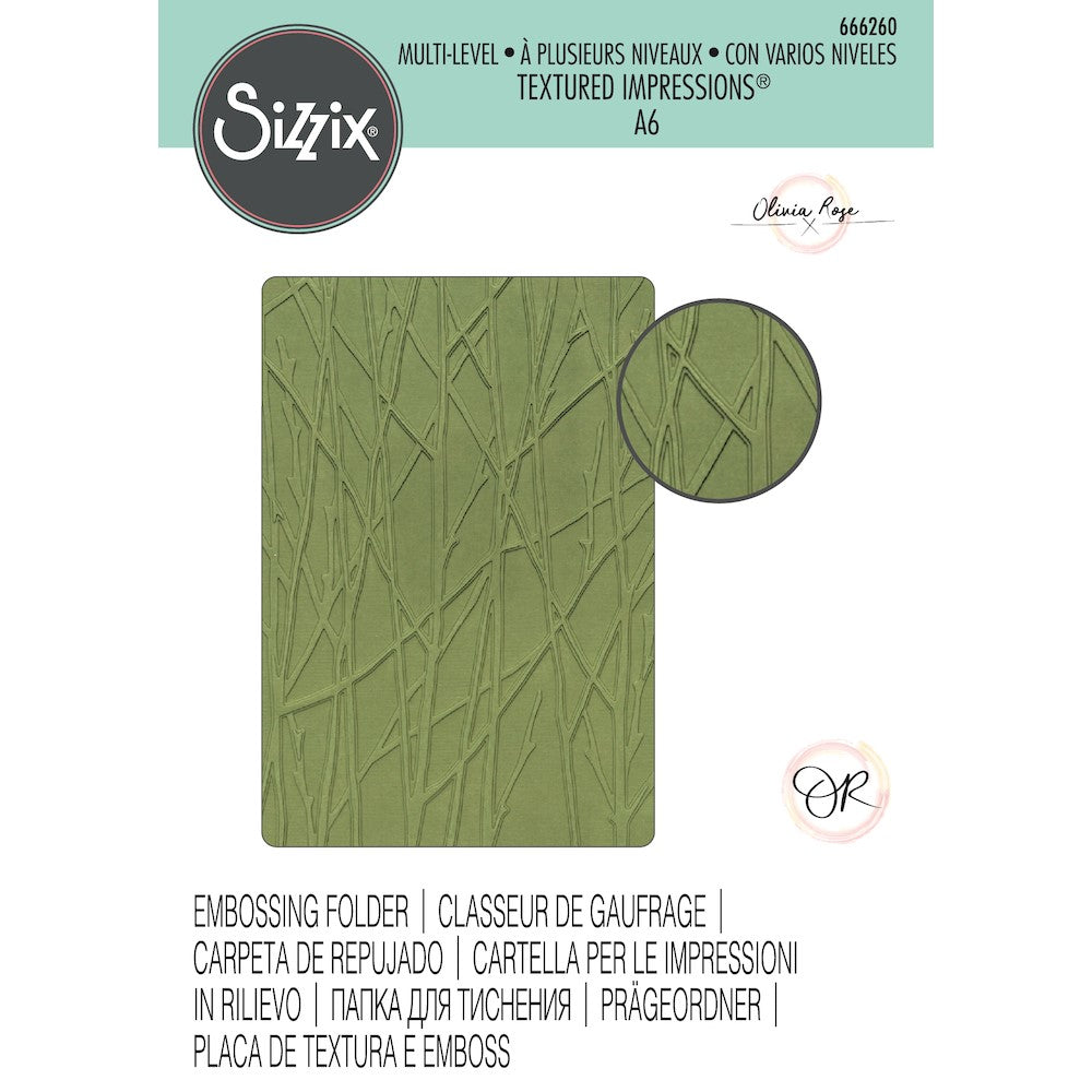 Sizzix Textured Impressions Forest Scene Multi Level Embossing Folder 666260