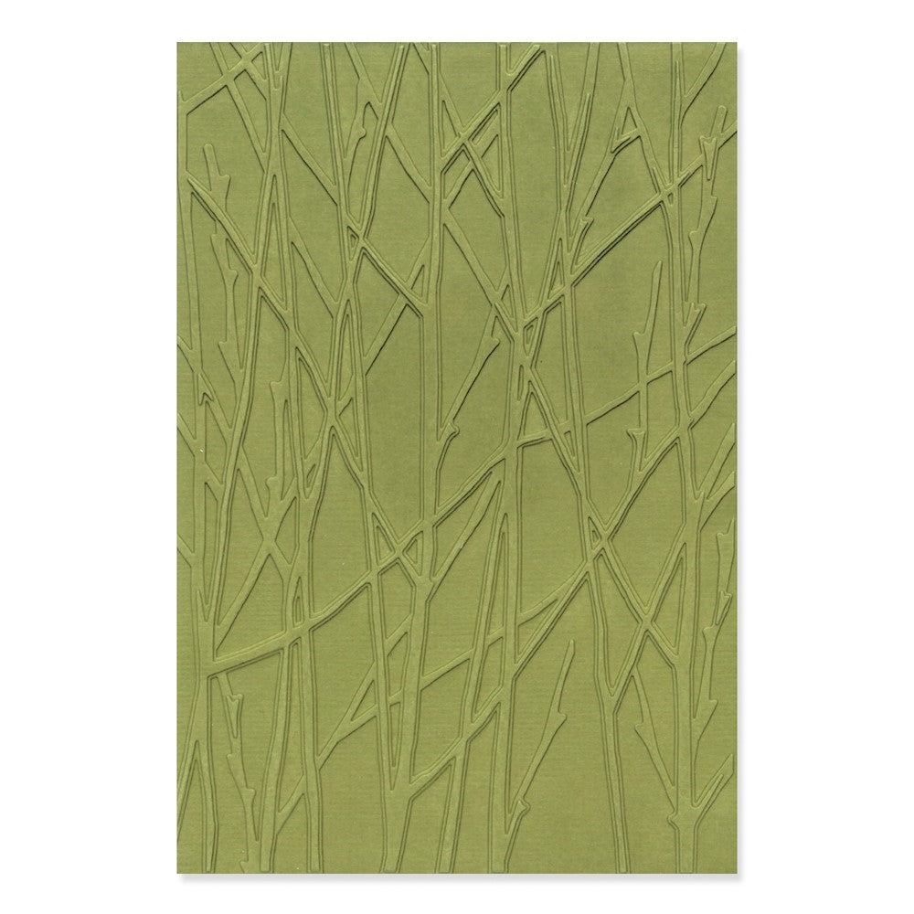 Sizzix Textured Impressions Forest Scene Multi Level Embossing Folder 666260 close detail