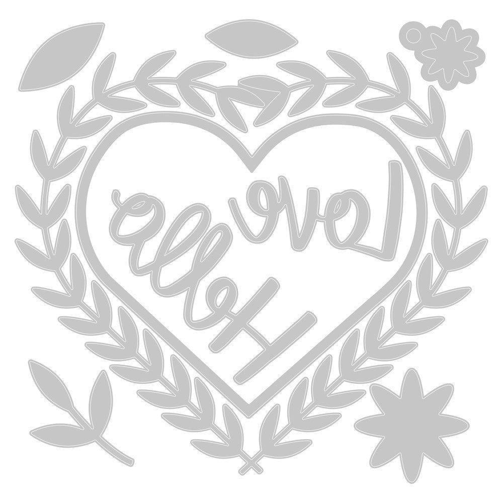 Sizzix Hello Love Thinlits Dies 666275 close detail