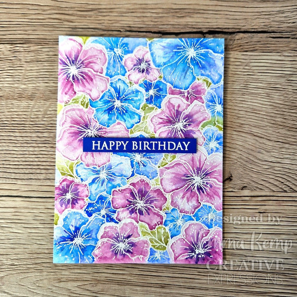 Creative Expressions Speckled Blooms Cling Stamp cer042 happy birthday