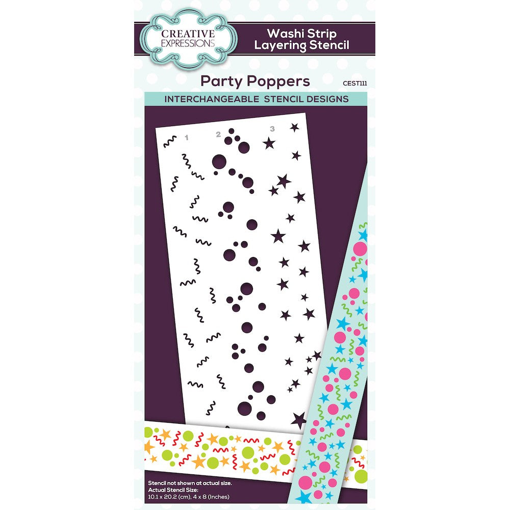Creative Expressions Party Poppers Washi Tape Layering Stencil cest111