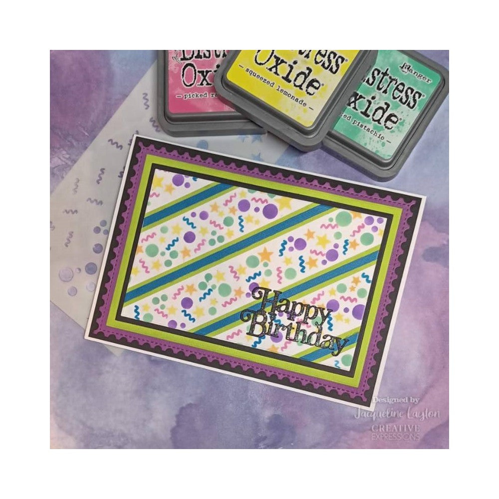 Creative Expressions Party Poppers Washi Tape Layering Stencil cest111 birthday