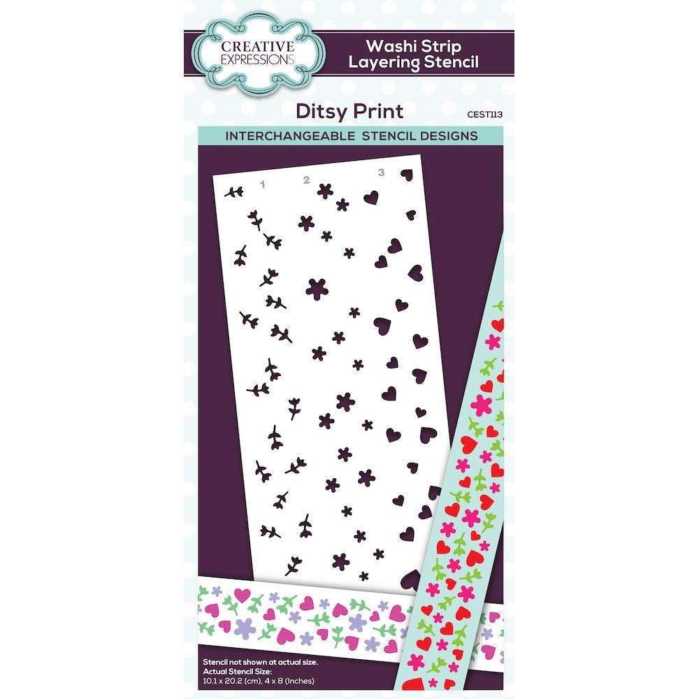 Creative Expressions Ditsy Print Washi Tape Layering Stencil cest113
