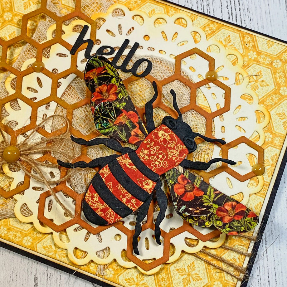 Dimensional Mixed Media Die Cuts with Honey Bee Stamps - {creative chick}