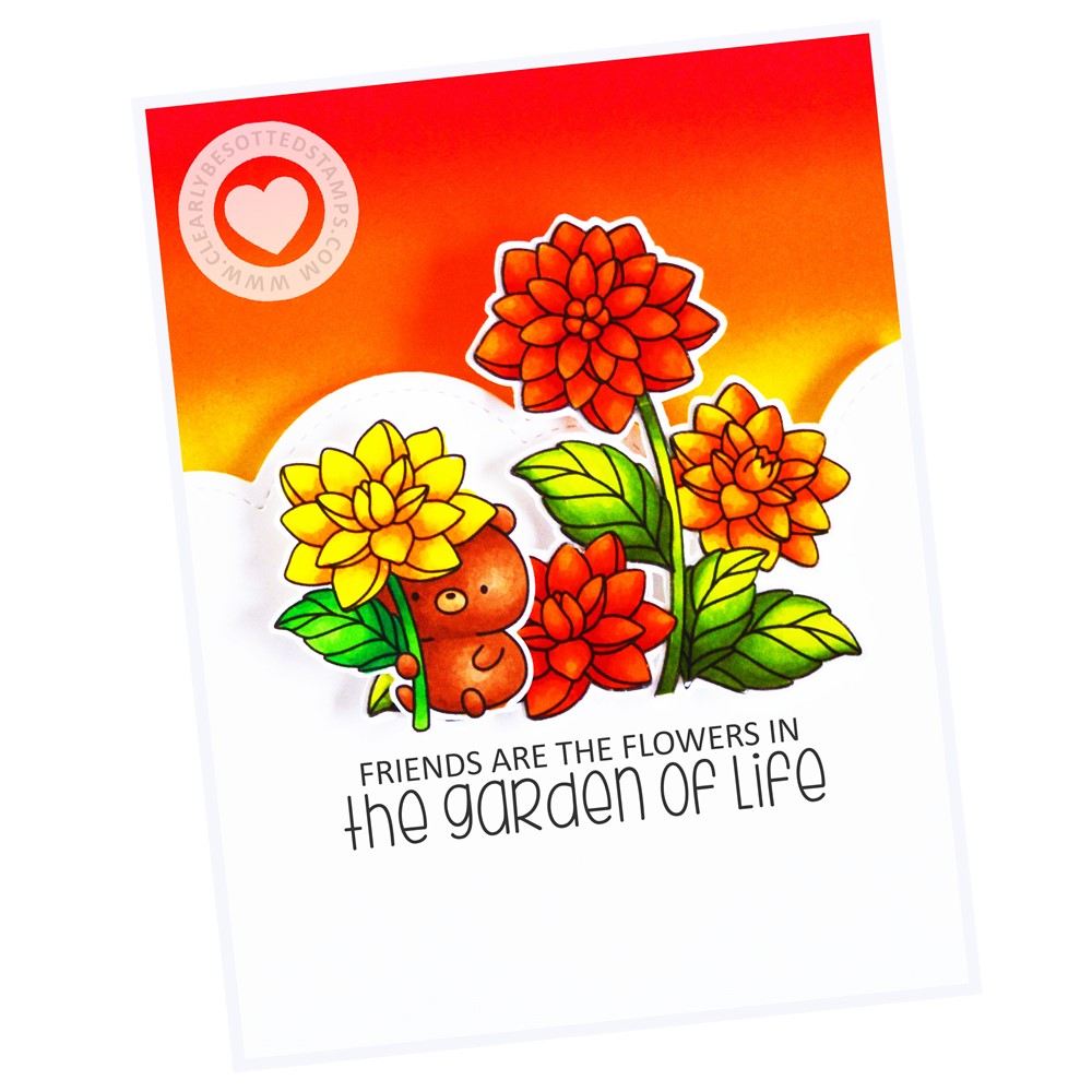 Clearly Besotted Blooming Dahlia Plushies Clear Stamps The Garden of Life