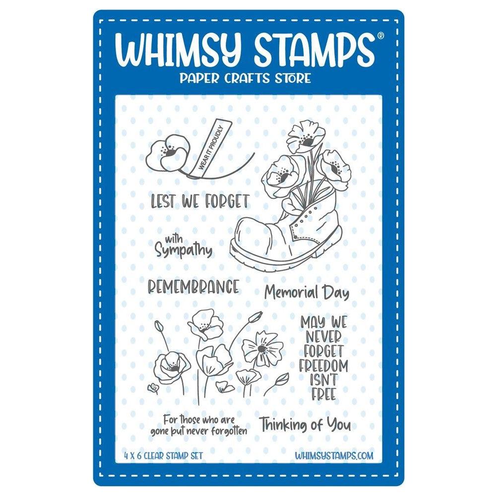Whimsy Stamps Poppy Remembrance Clear Stamps CWSD206a