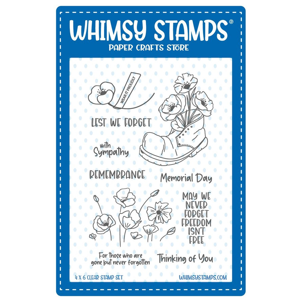 Whimsy Stamps Poppy Remembrance Clear Stamps CWSD206a