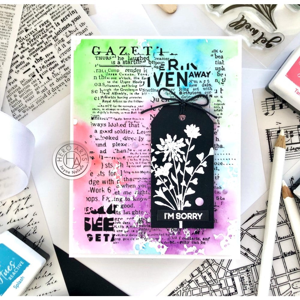 Hero Arts Collage Backgrounds Hero Transfers Set RT107 I'm Sorry