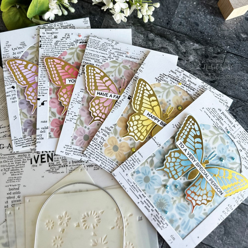 Hero Arts Color Layering Bold Flowers Stencils SA232 Butterfly