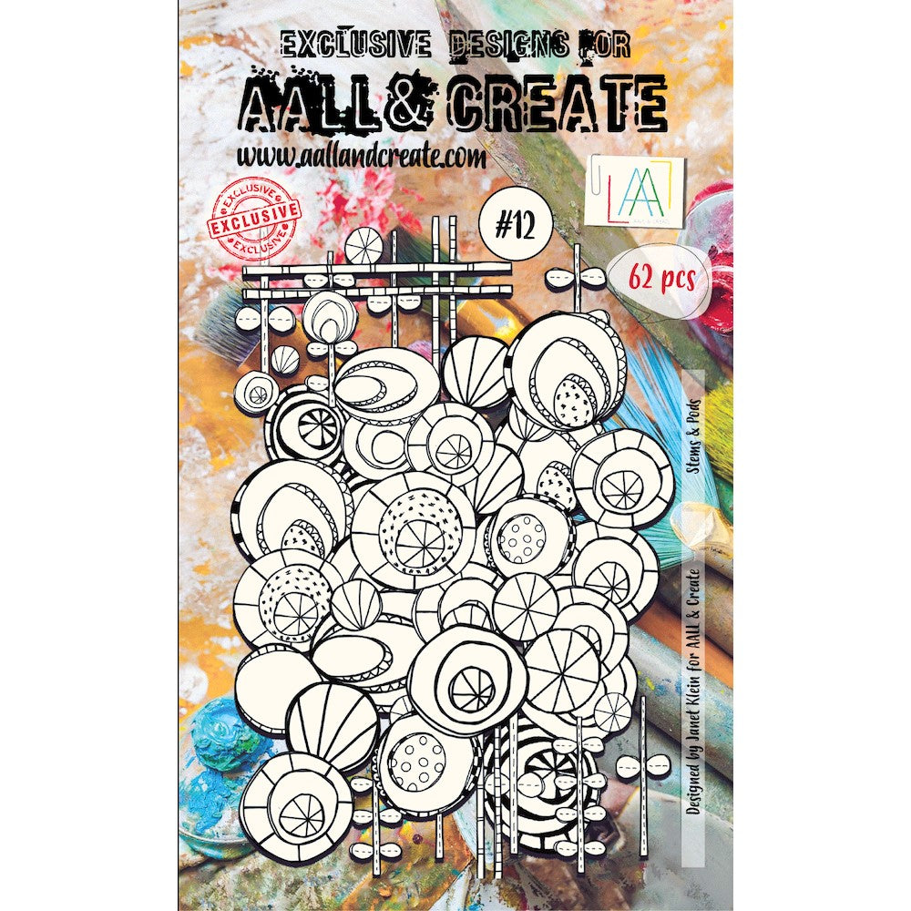 AALL & Create Stems and Pods Black and White Ephemera Die-Cuts aalle12