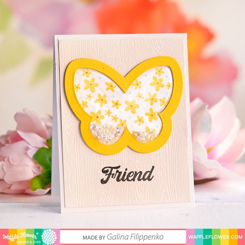 Waffle Flower Slim Shaker Cover Butterfly WFE044 friend