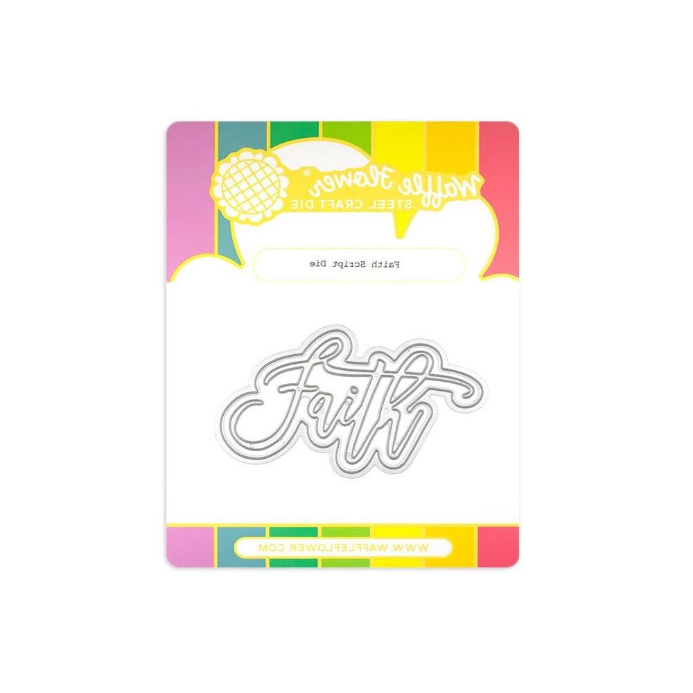 Waffle Flower Faith Script Dies 421357 reverse