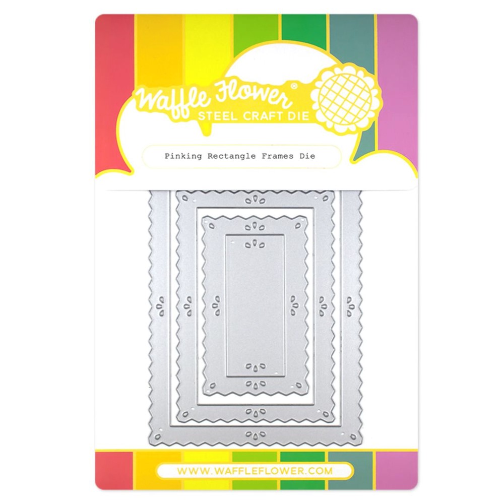 Waffle Flower Pinking Rectangle Frames Dies 421343