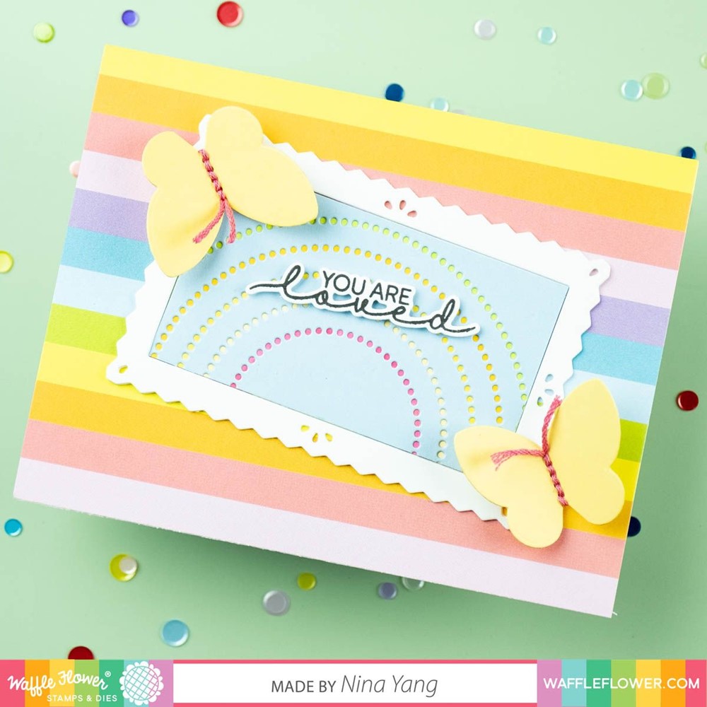 Waffle Flower Pinking Rectangle Frames Dies 421343 loved