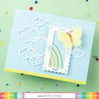 Waffle Flower Pinking Rectangle Frames Dies 421343 rainbow