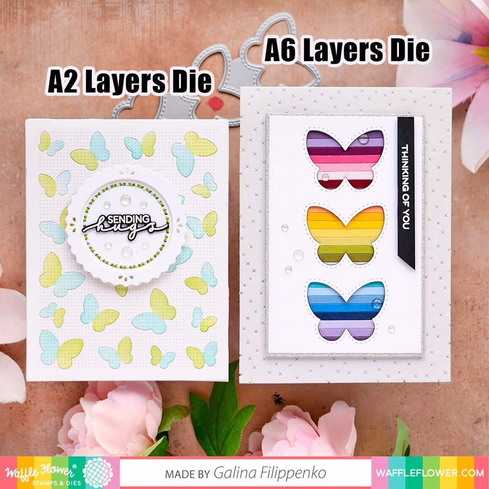 Waffle Flower Additional A6 Layer Dies 421339 sending hugs