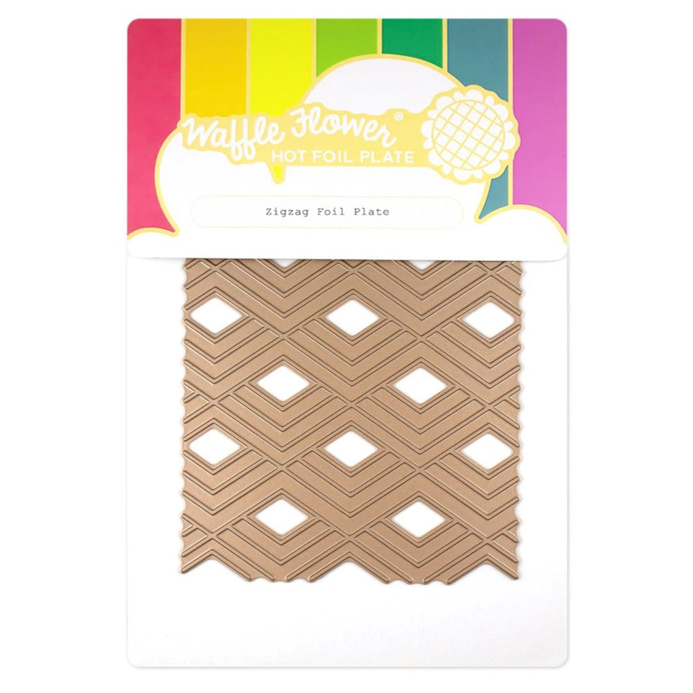 Waffle Flower Zig Zag Hot Foil Plate 421337