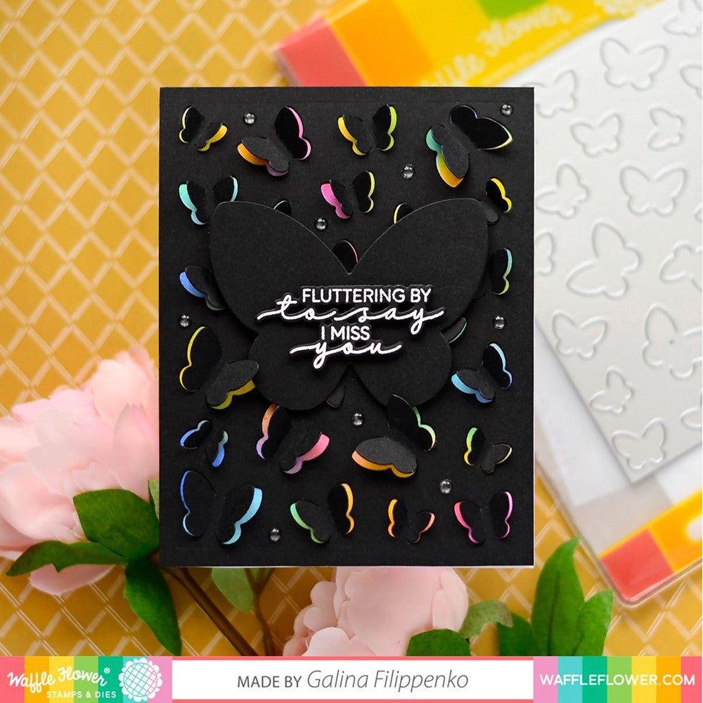 Waffle Flower Pop Up Butterflies Panel Die 421327 i miss you
