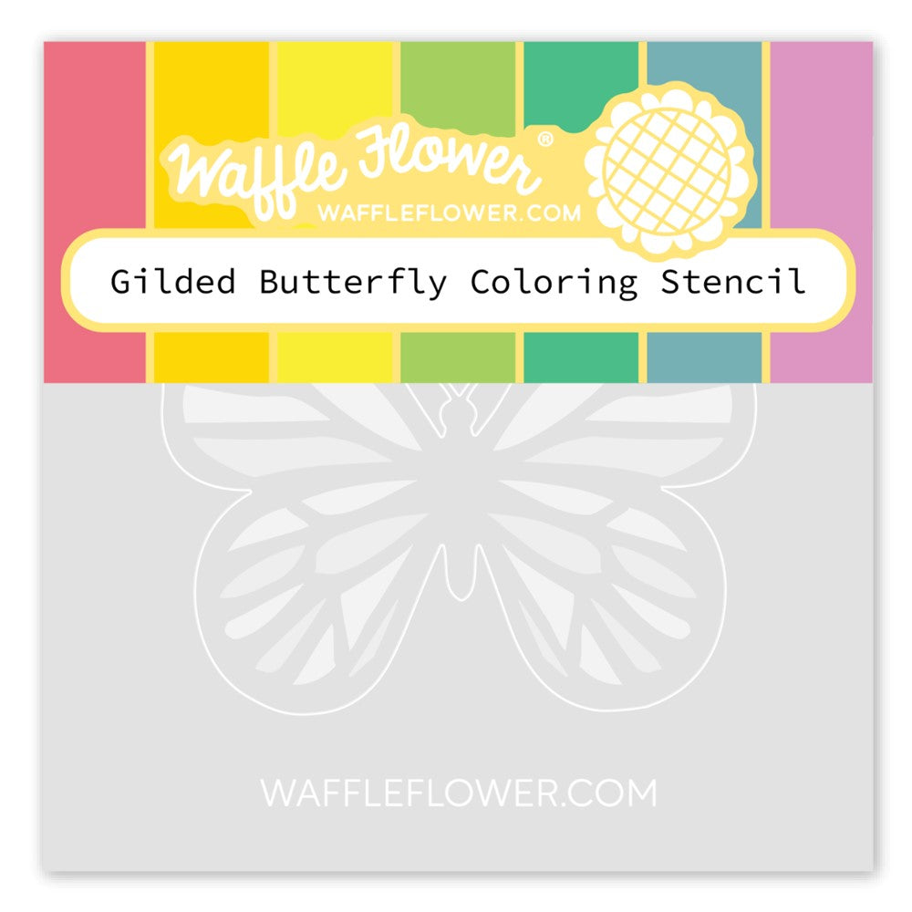 Waffle Flower Gilded Butterfly Coloring Stencil 421315