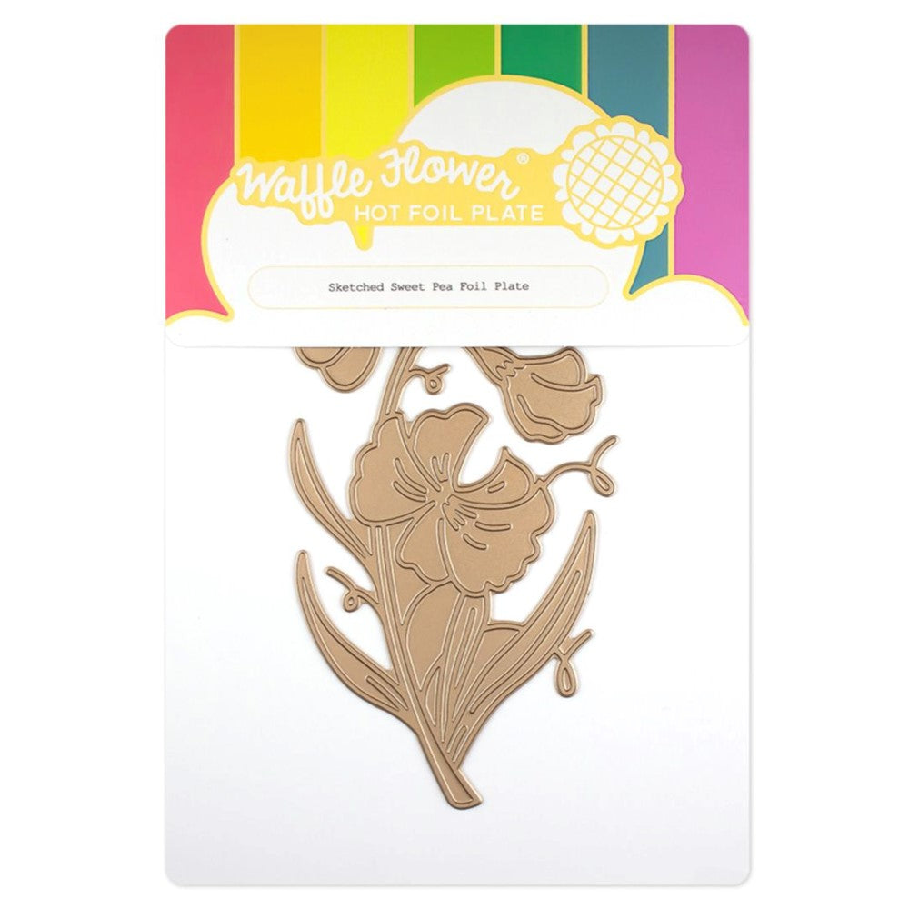 Waffle Flower Sketched Sweet Pea Hot Foil Plate 421274