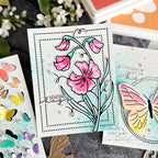 Waffle Flower Sketched Sweet Pea Hot Foil Plate 421274 pinking