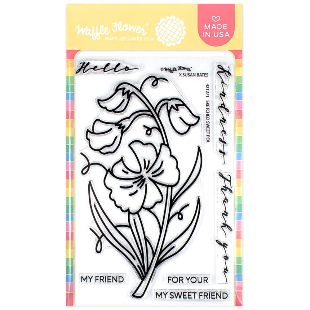 Waffle Flower Sketched Sweet Pea Clear Stamps 421271