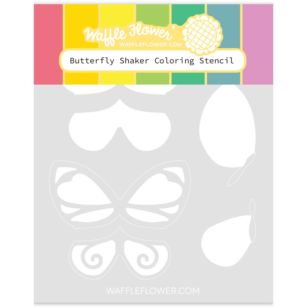 Waffle Flower Butterfly Shaker Coloring Stencil 421249