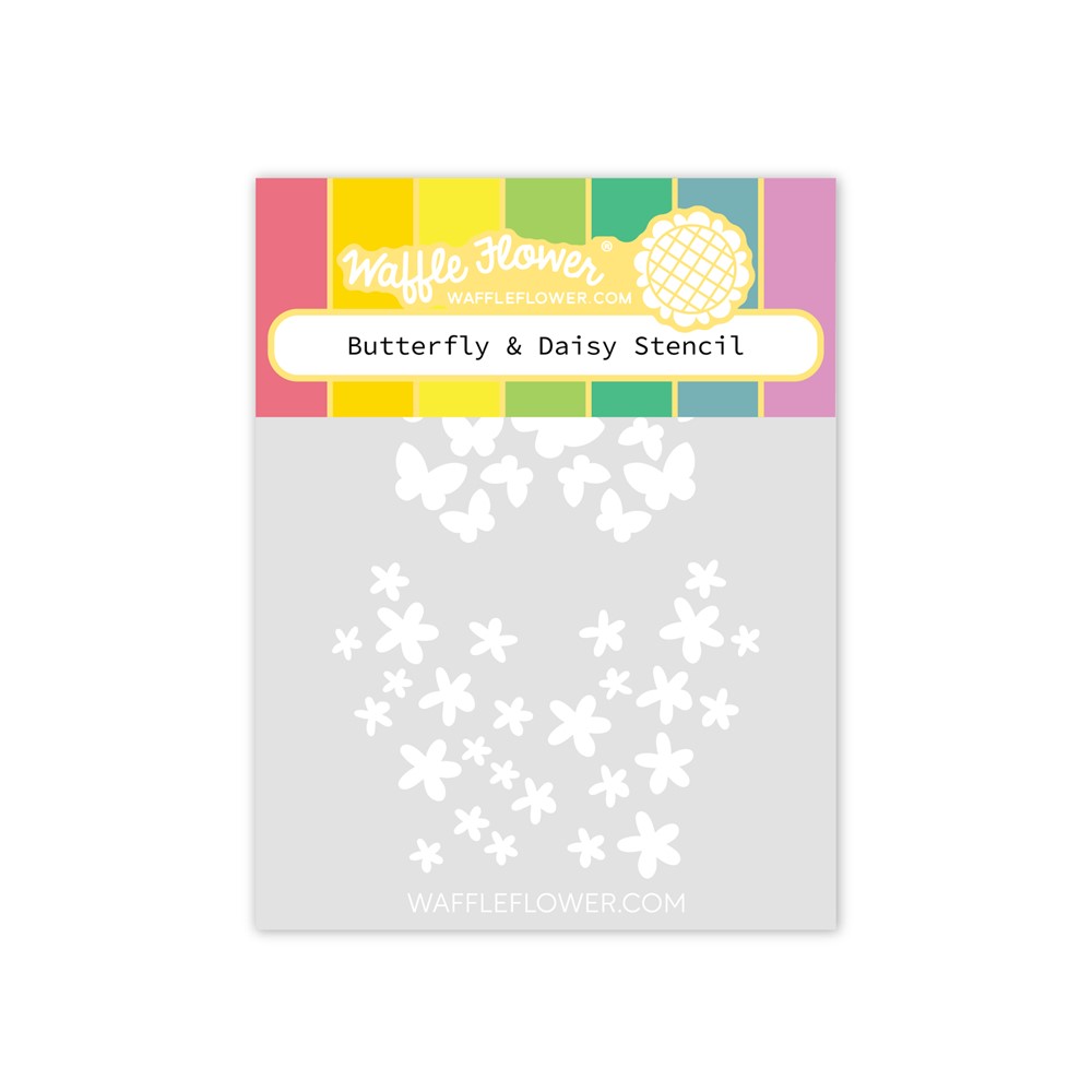 Waffle Flower Butterfly and Daisy Stencil 421247